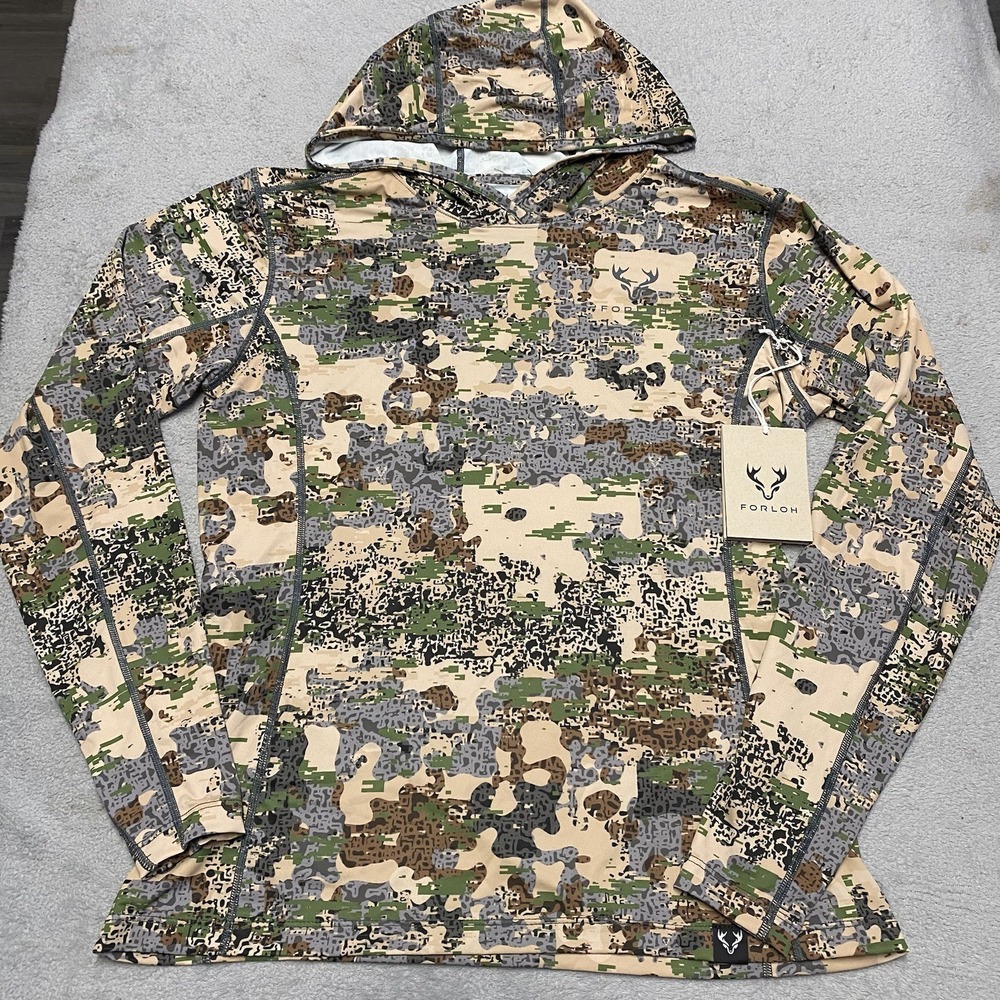Forloh Solair Sun Hoodie Womens Large Camo Pullover Lightweight Brrr Hunting NEW